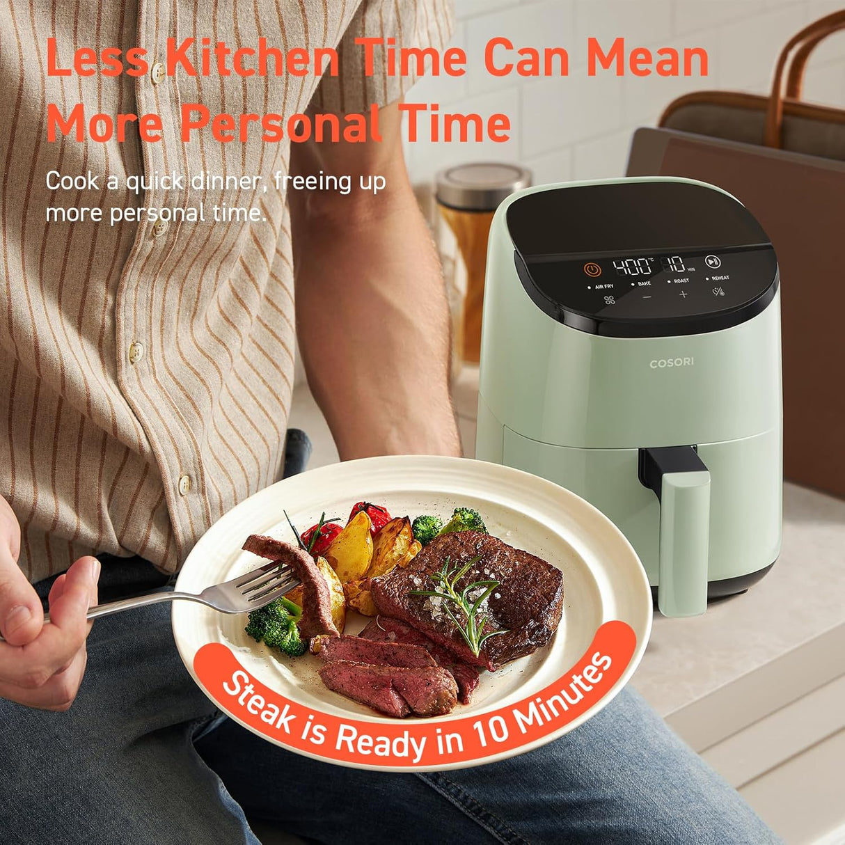 Freidora de aire COSORI 2.1 Qt, 4 en 1, compacta y silenciosa