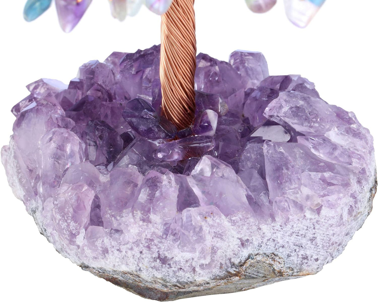 Jovivi Árbol de dinero de cristal curativo de fluorita