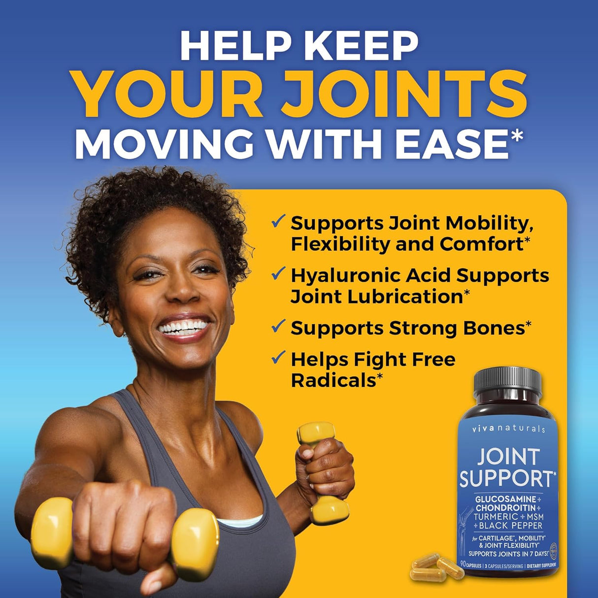 Suplemento de apoyo articular de glucosamina condroitina MSM