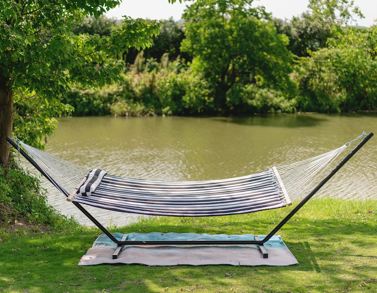 Hamaca Doble Lazy Daze 12 FT, con Baras y Almohada, 450 lbs