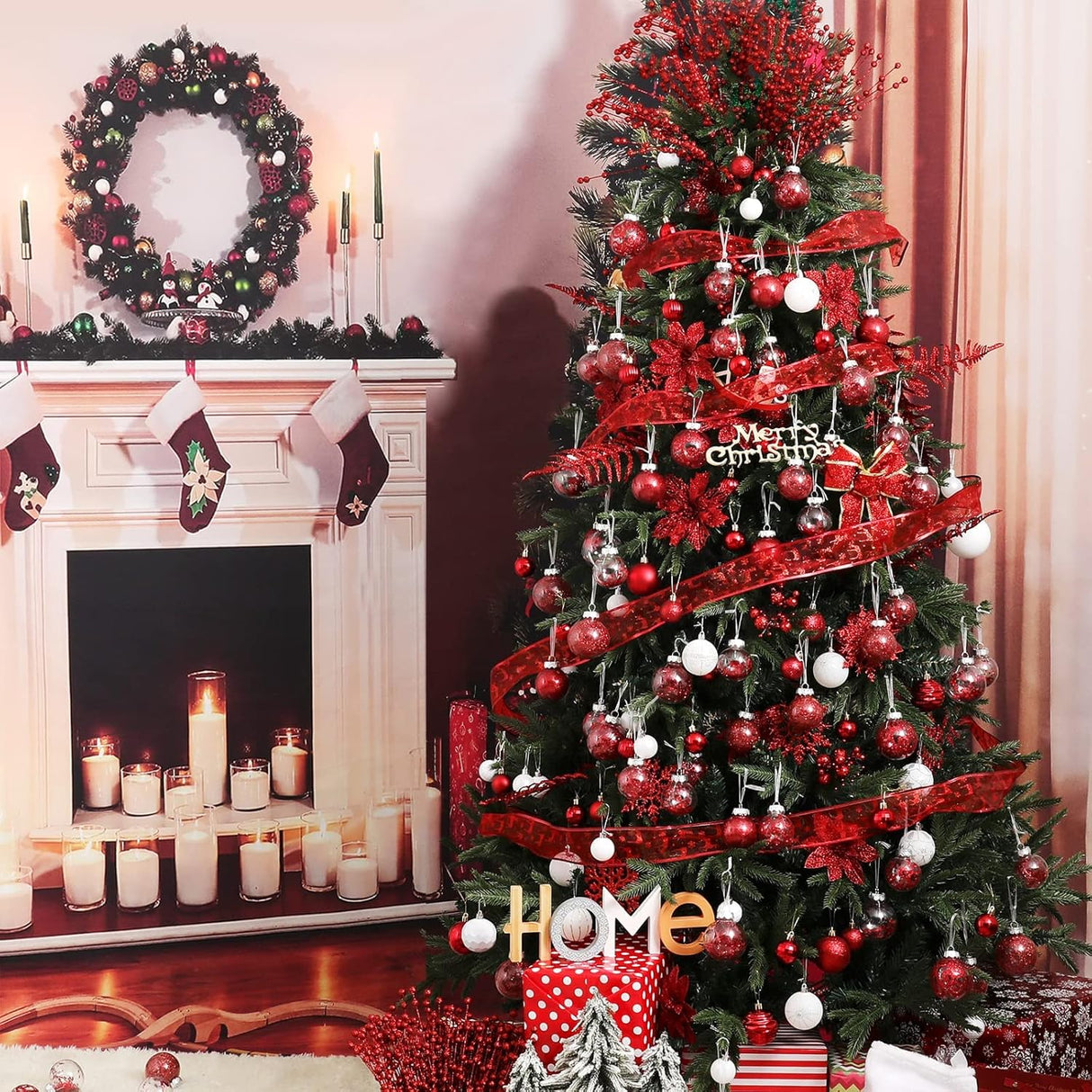 Flores Poinsettia Artificiales Wironlst - 16 Pcs Decoración Navideña