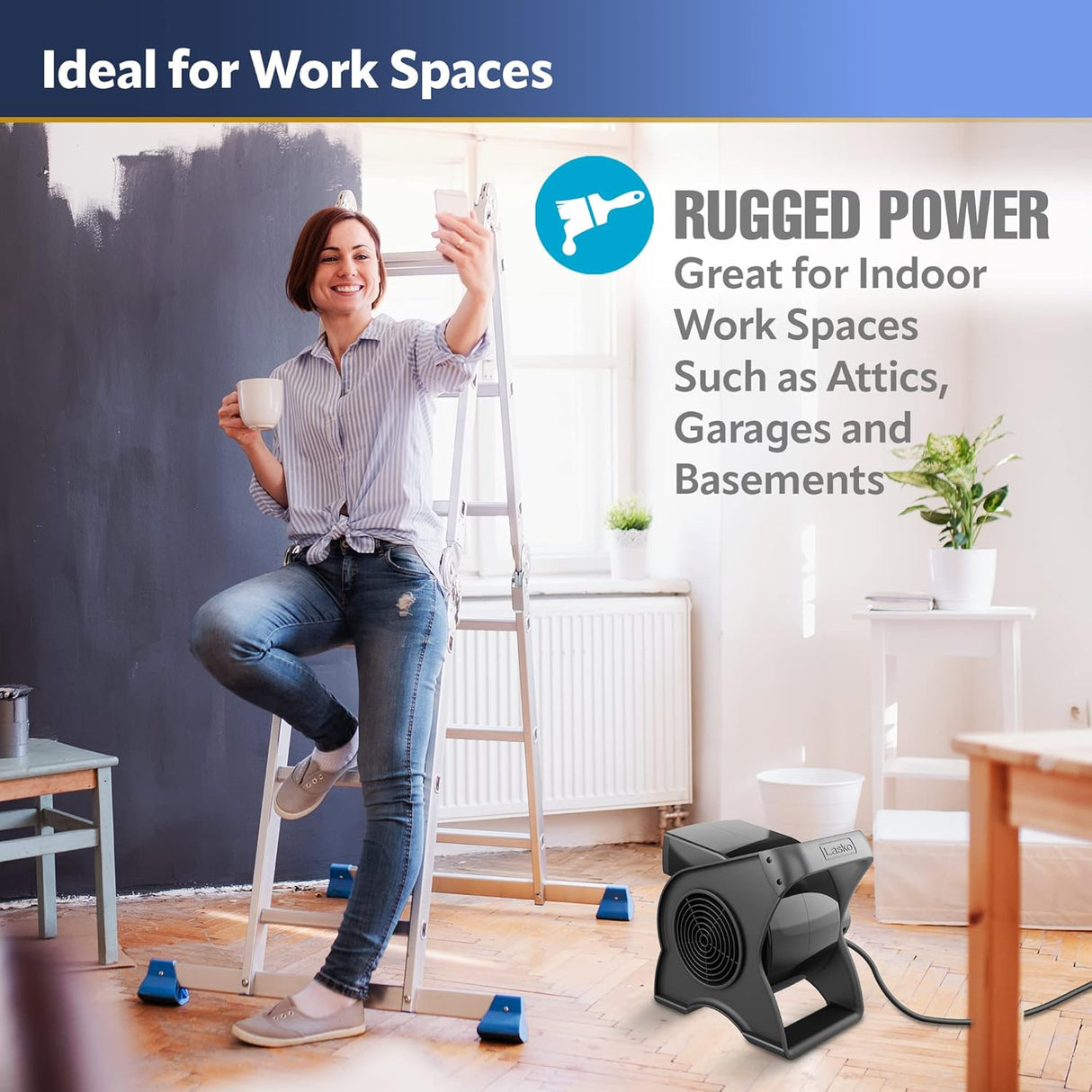 Lasko Ventilador Utility 12” 289 CFM 3 Velocidades U12104