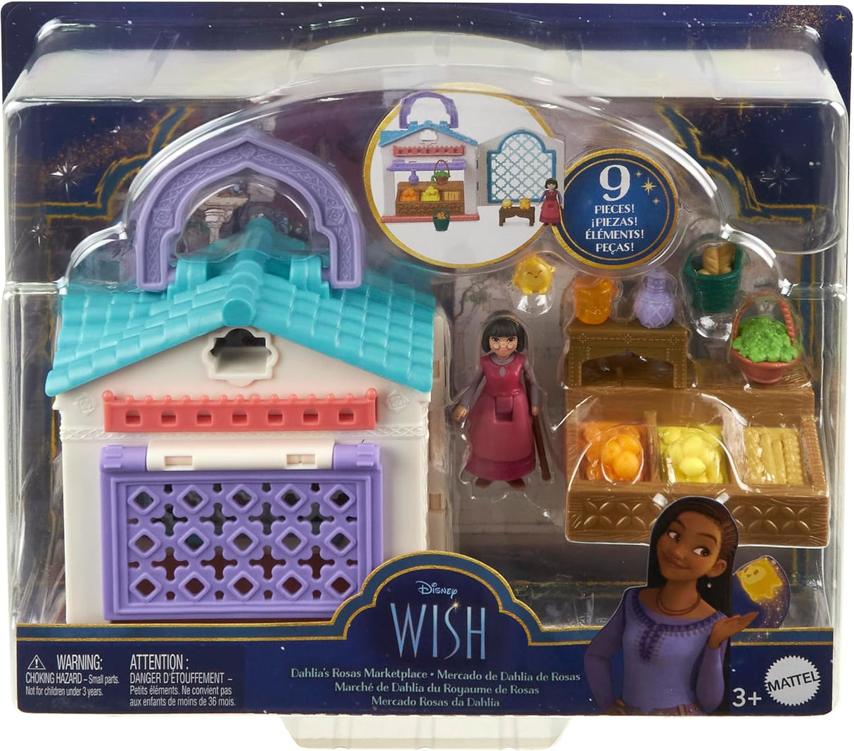 Conjunto de Juego Micro Mattel Disney Wish con Dahlia, accesorios