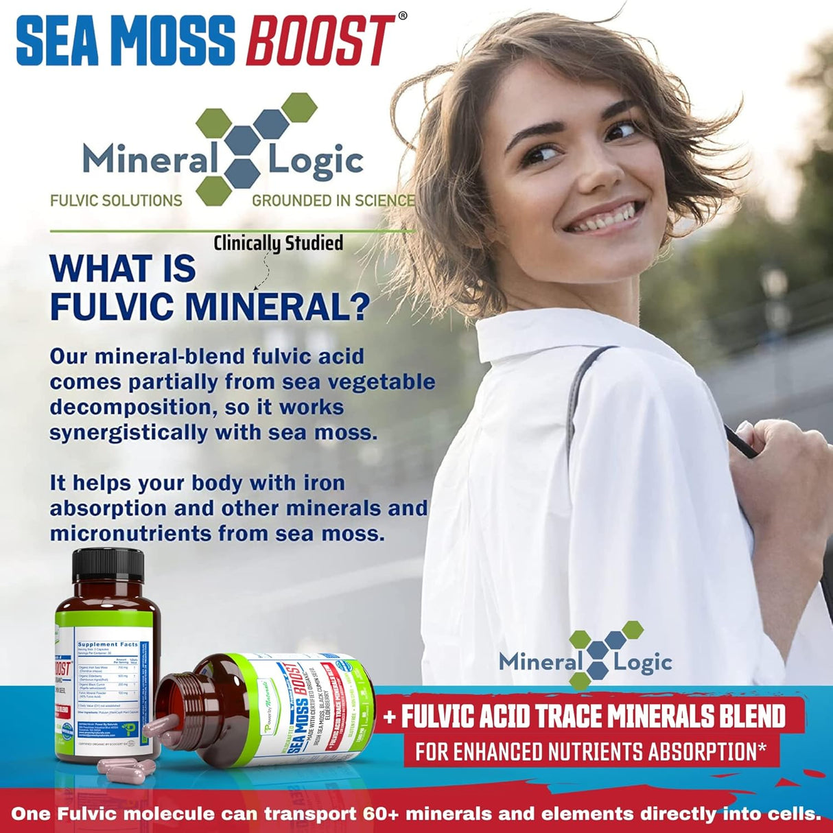 Power By Naturals Sea Moss Cápsulas Orgánicas con Aceite de Semilla Negra y Elderberry