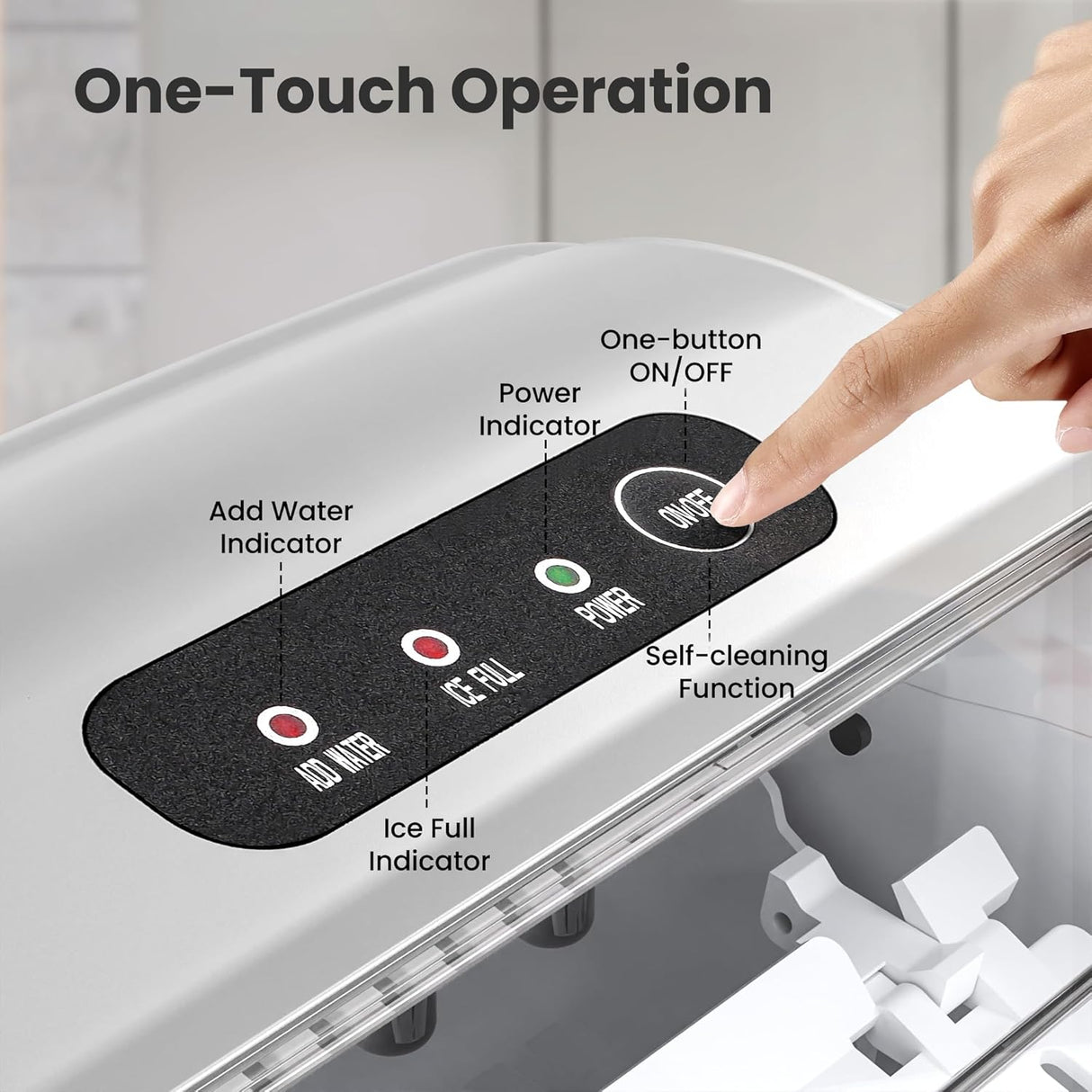 Máquina de Hielo Portátil, 9 Cubos en 6 Min, Auto-Limpieza