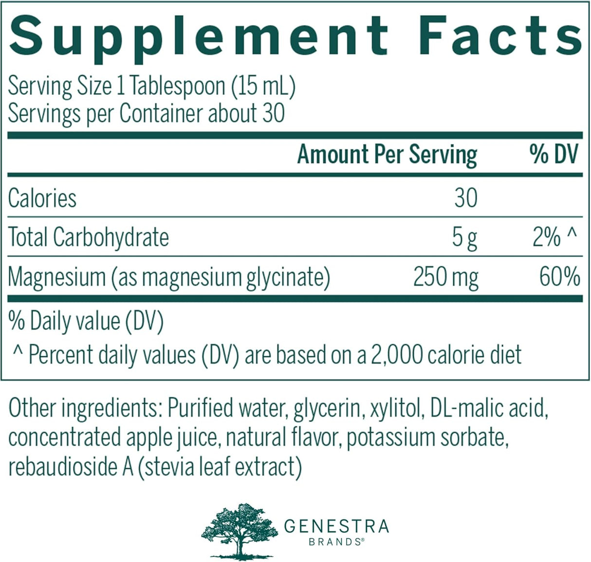 Magnesio Glicinato Líquido Genestra, Función Muscular, 15.2 oz