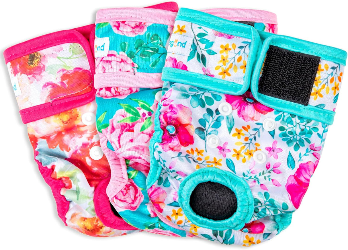 Paw Legend Pañales lavables y reutilizables para perras (3 unidades, XS)