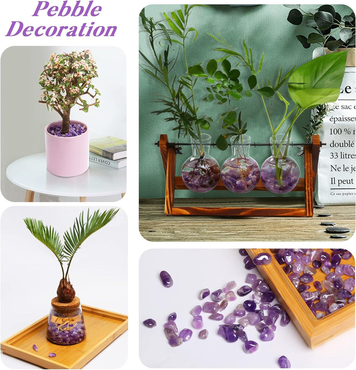 Piedras preciosas pulidas, cristales de rocas de 0.9 lb