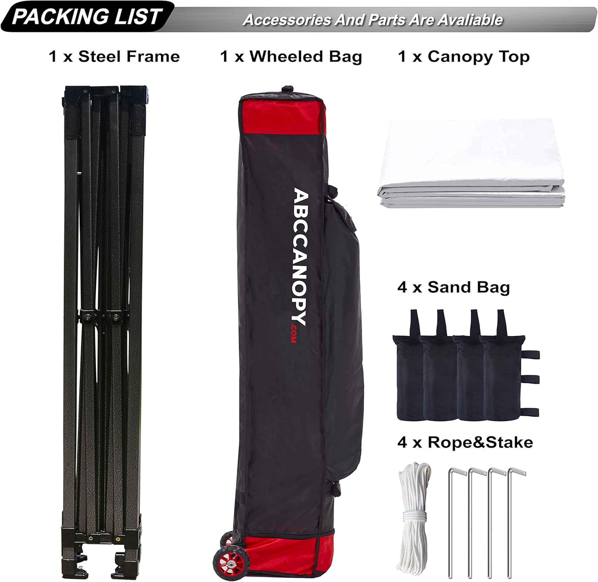 Carpa Plegable ABCCANOPY 10x10 Comercial (Blanca)