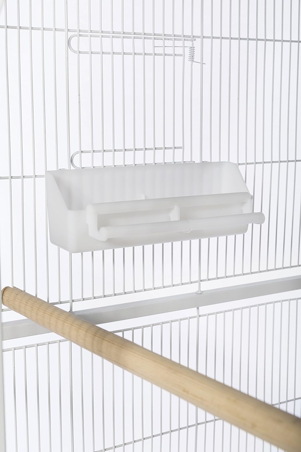 Jaula de vuelo de hierro forjado con soporte tiza blanca