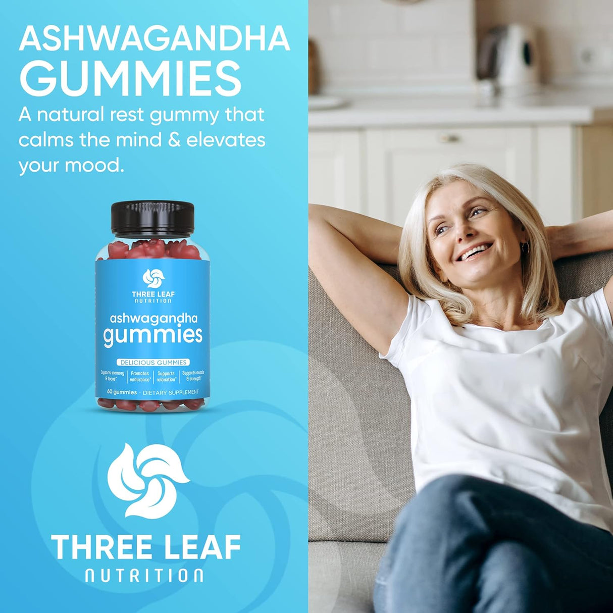 Gomitas de Ashwagandha - Suplemento para Enfoque y Energía - 60 u.