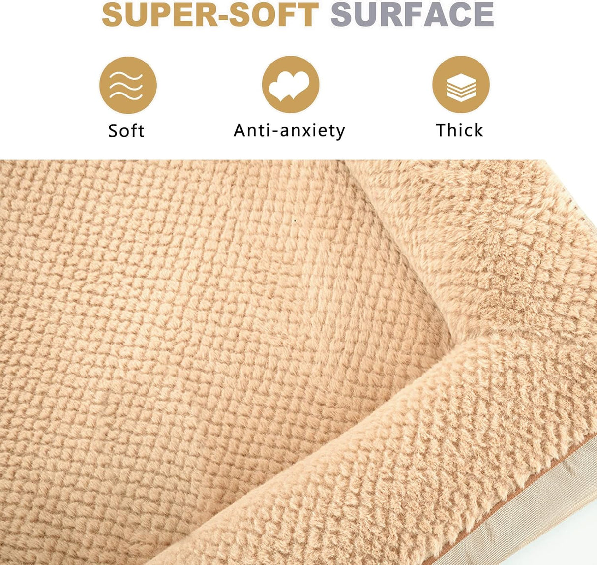 Cama ortopédica para perros grandes JOYELF, espuma, lavable, U-shaped