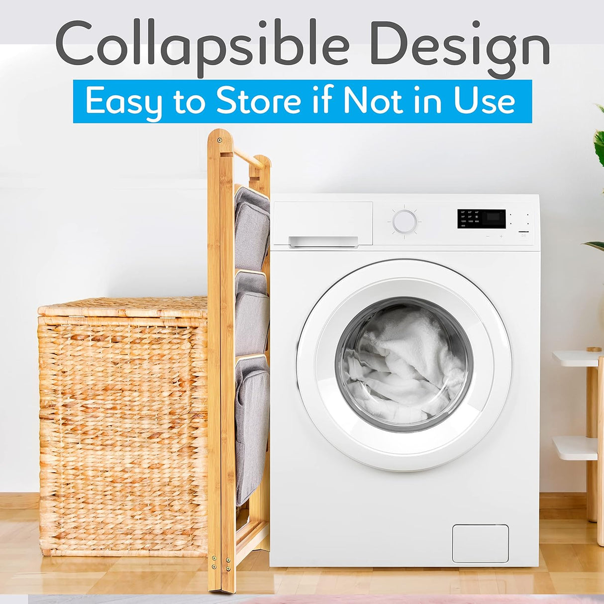 Canastos para Ropa plegable 3 niveles SERENELIFE SLHMPSHF88