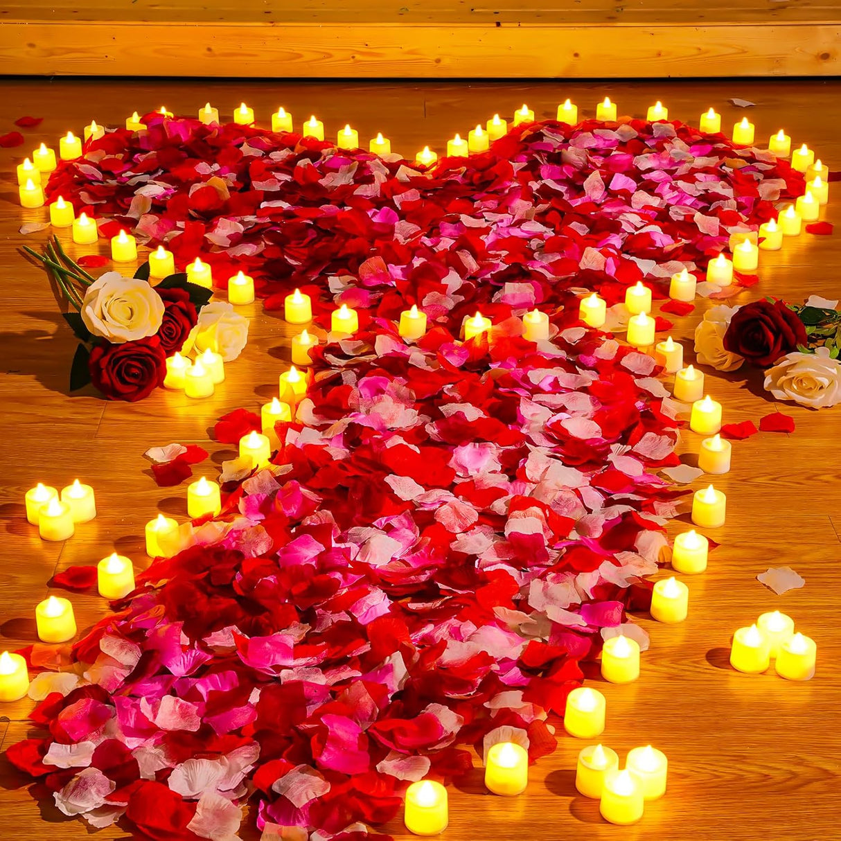 Pétalos Artificiales Coume 6000 Pcs con 72 Velas LED