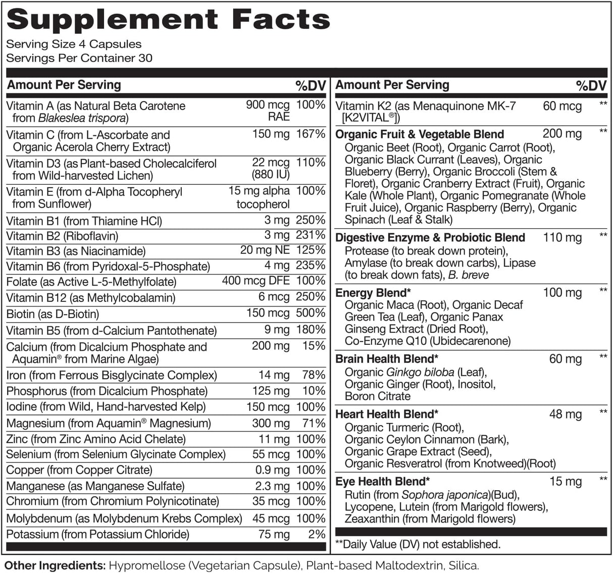 Multivitamínico Natural NATURELO para Mujeres - 120 Cápsulas