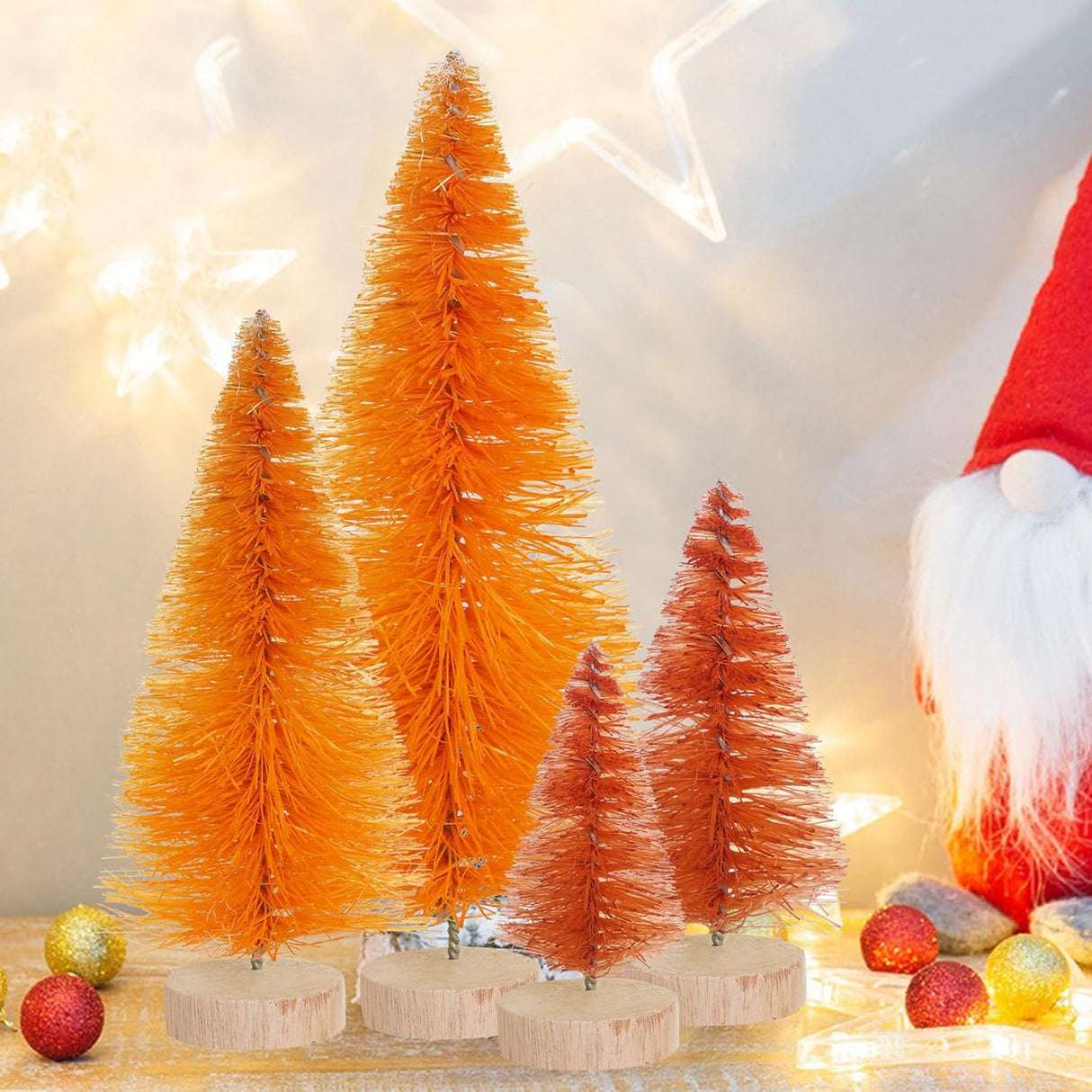 Mini Árboles de Navidad Artificiales Yookat 40 Pcs Base de Madera