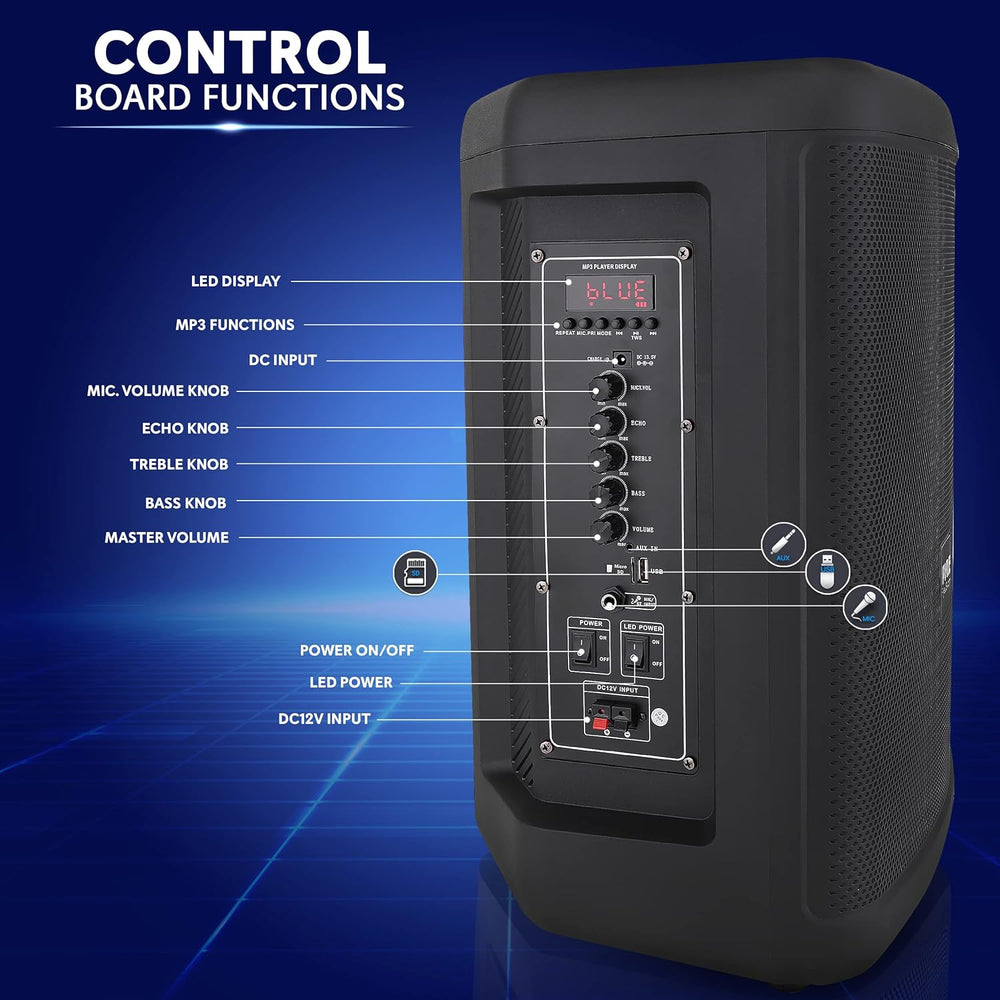 Altavoz portátil Bluetooth PA PYLE-PRO PPHP1547B