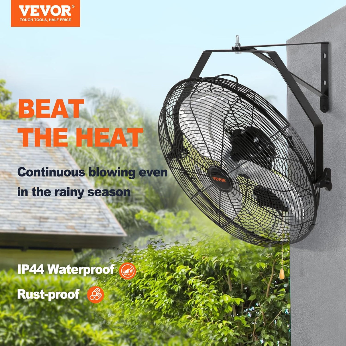 VEVOR Ventilador de Pared 18 3 velocidades IP44, 4150 CFM