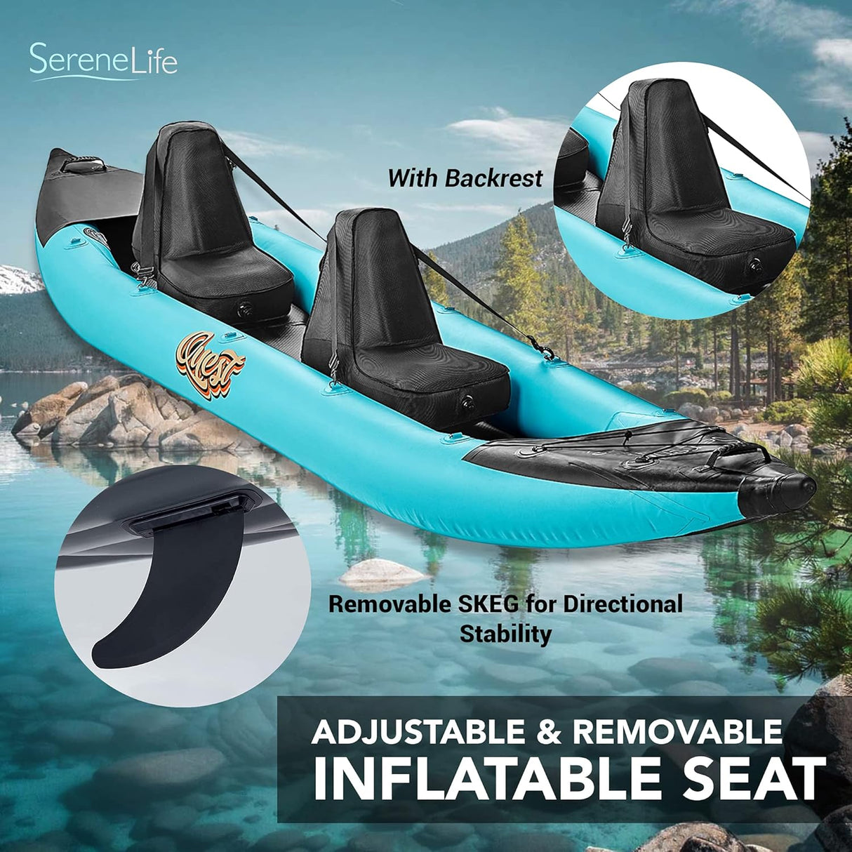 Kayak inflable para 2 personas SERENELIFE SLKYK50AQA