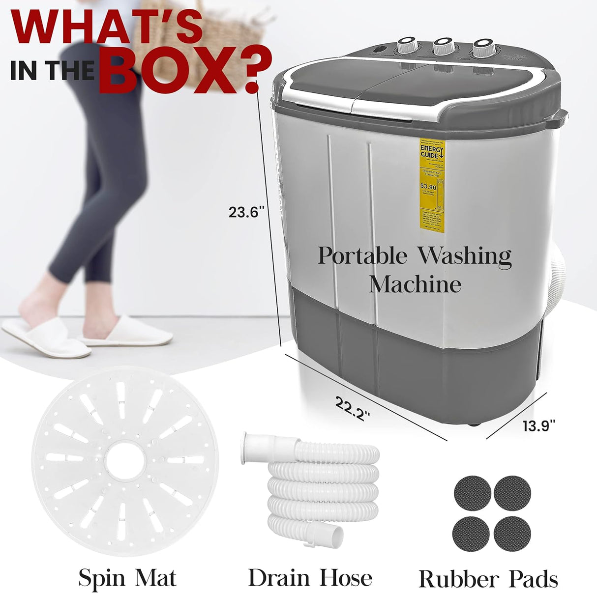 Lavadora y secadora compacta para el hogar 2 en 1