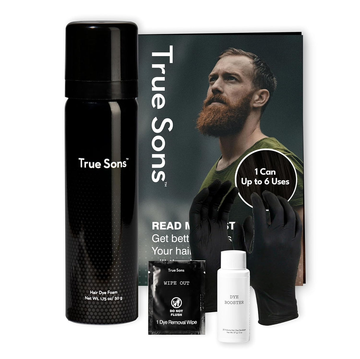 tinte para el cabello para hombres,(marrón negro),True Sons