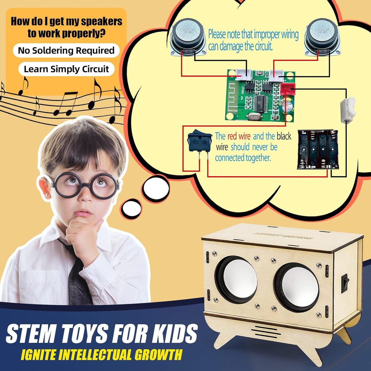 Kit de Electrónica DIY, Altavoz Bluetooth, Regalo para Jóvenes