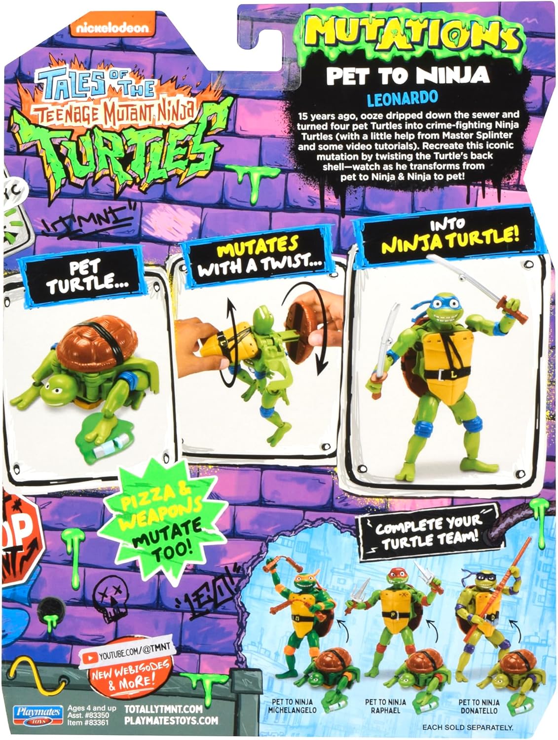 Figura Leonardo Mascota Ninja 5.5” de Playmates Toys Mutations