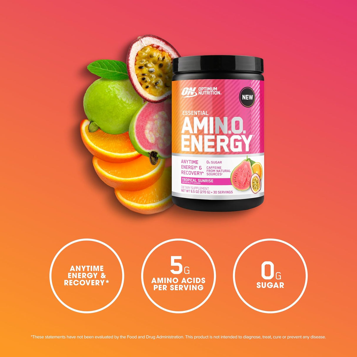 Amino Energy Tropical Sunrise - Optimum Nutrition, 30 Servings