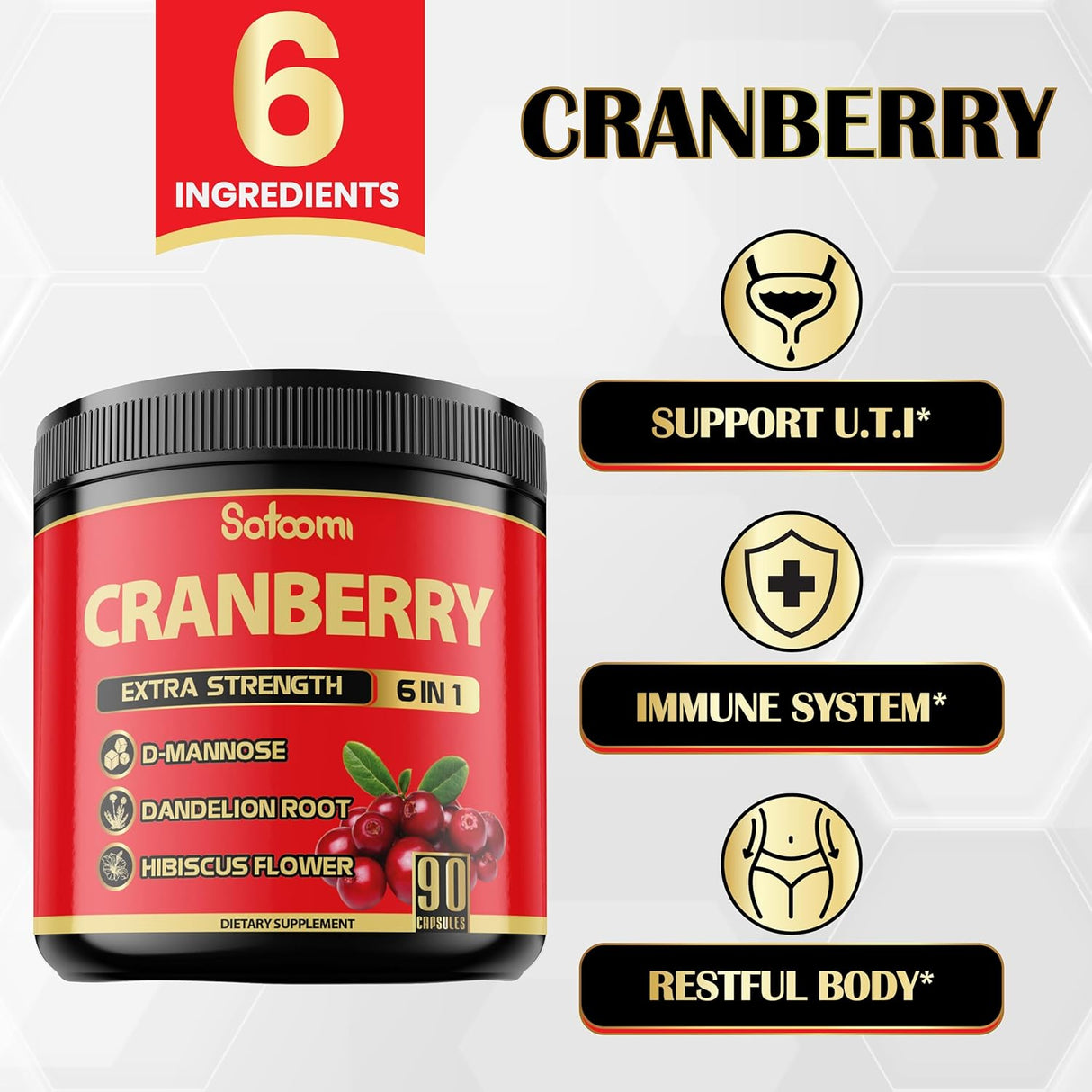 Suplemento e arándano 6 en 1 para mujeres Extractos herbales