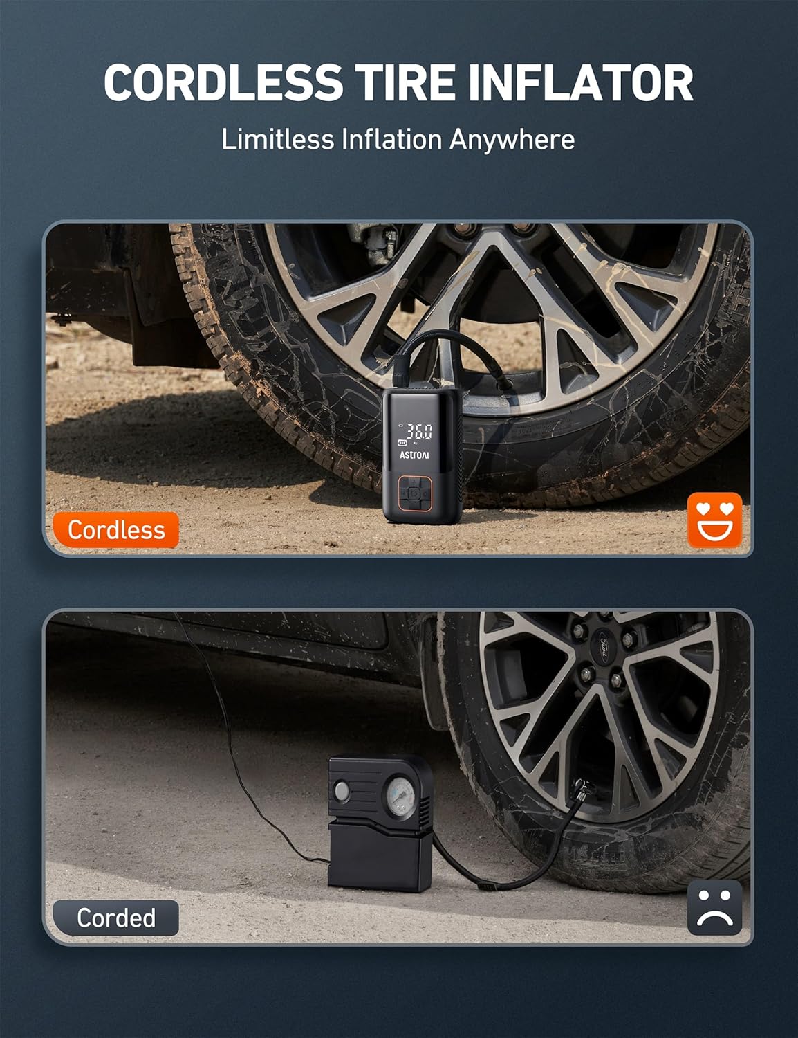 inlflador neumaticos luces led emergencia 150 psi AstroAI