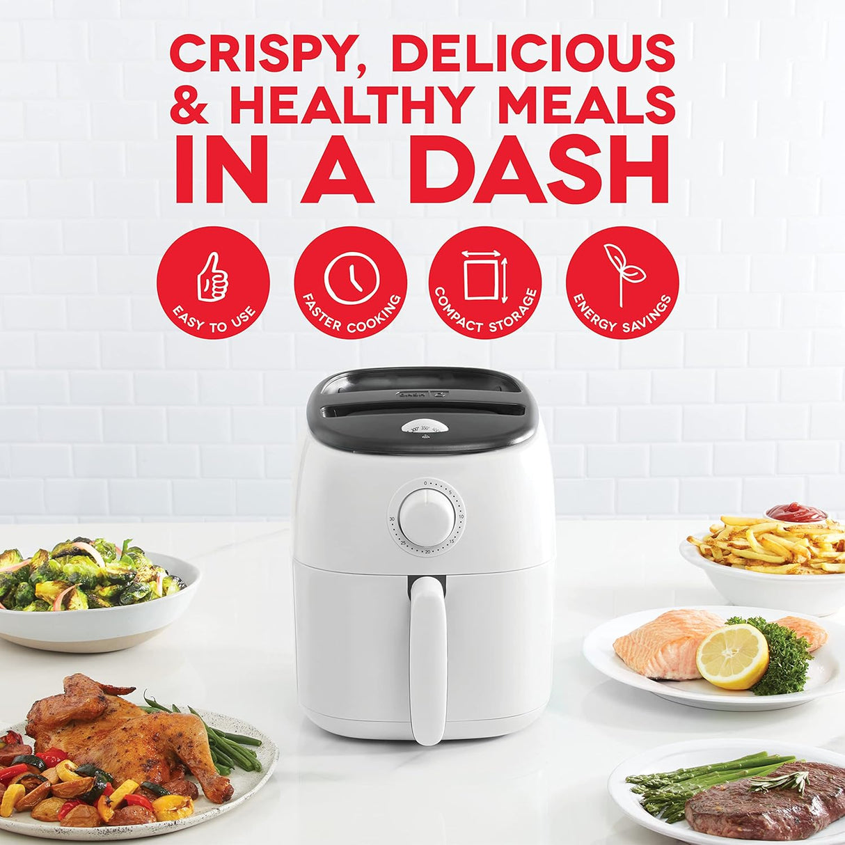 Freidora de Aire DASH Tasti-Crisp™, 2.6 Qt., 1000-Watt, Compacta