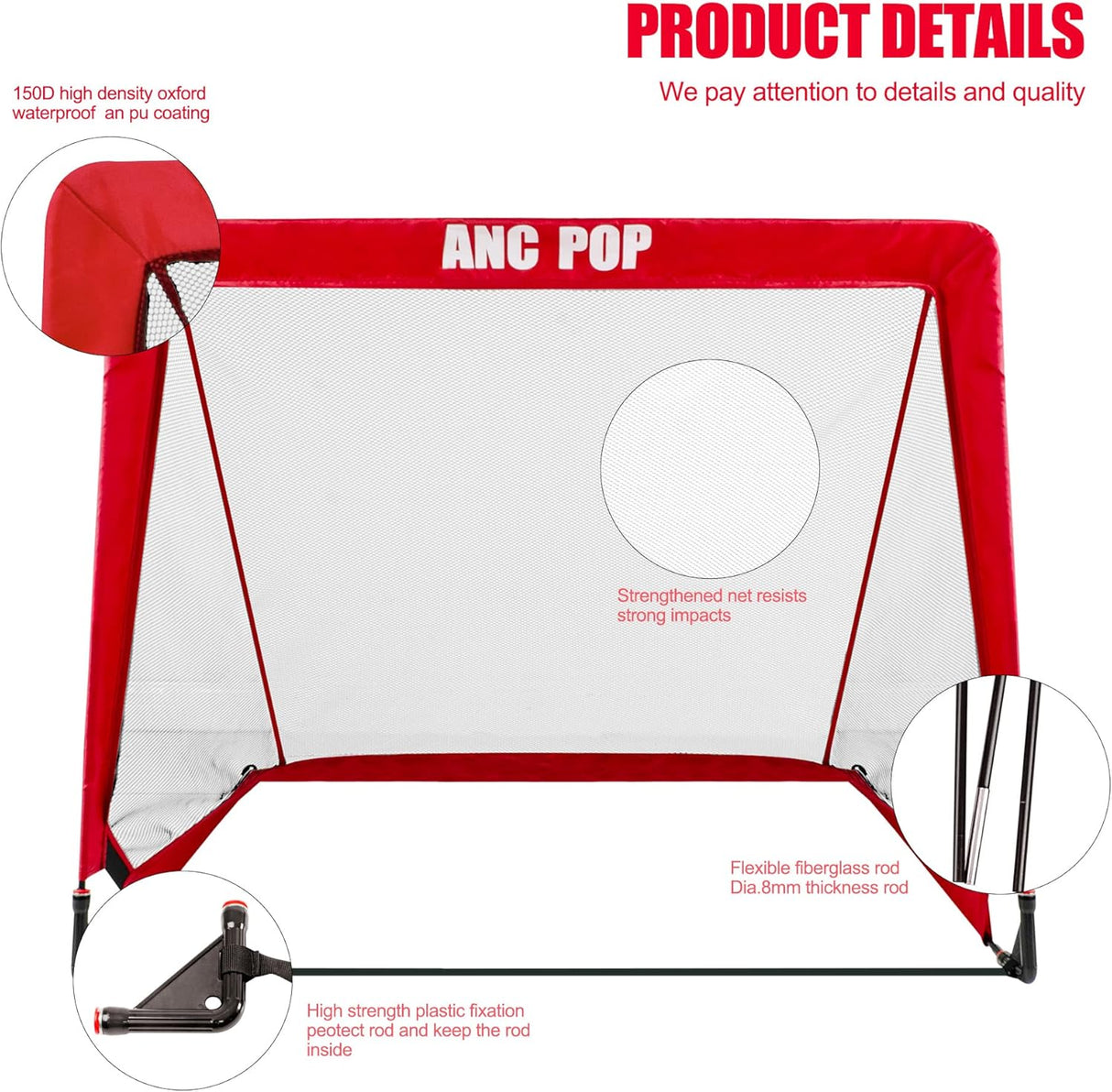 Porteria de futbol armable, portatil, facil de trasladar