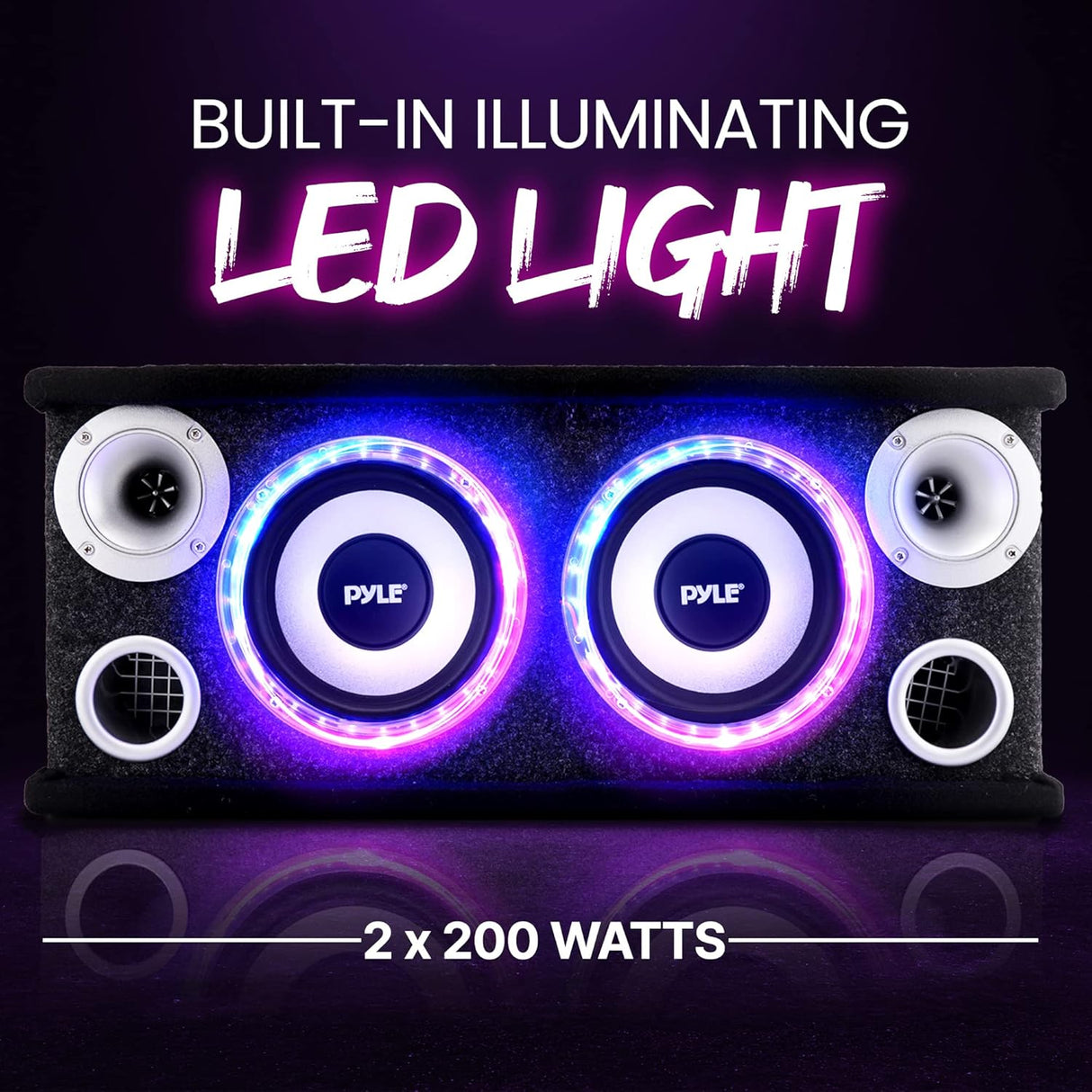 Parlante de caja de subwoofer dual PYLE PL26BSL