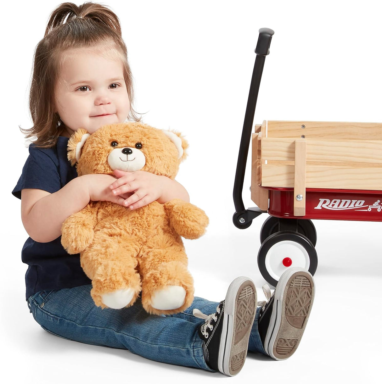 Wagon de Juguete de Acero y Madera Radio Flyer con Oso 19