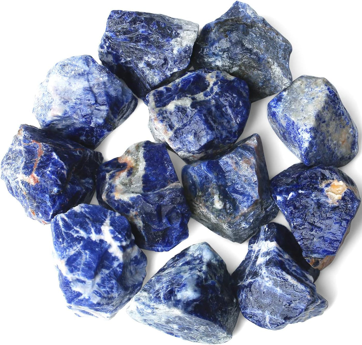 QINJIEJIE Cristales crudos de sodalita azul, piedras en bruto
