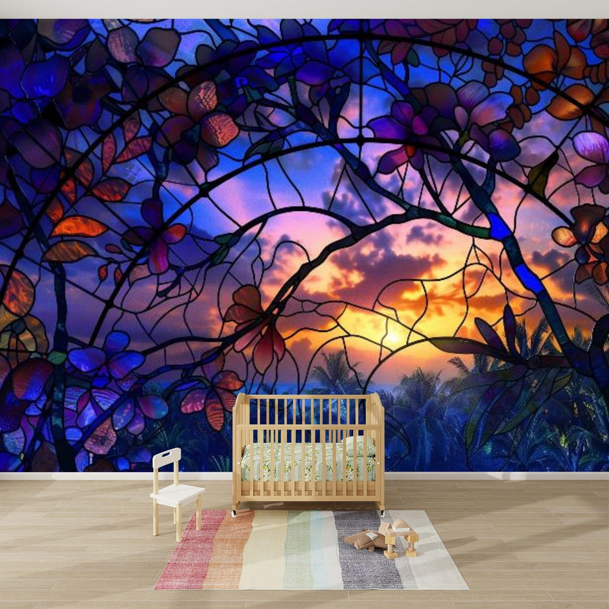 Mural 3D Autoadhesivo Flores Orquídea Hibisco para Decoración