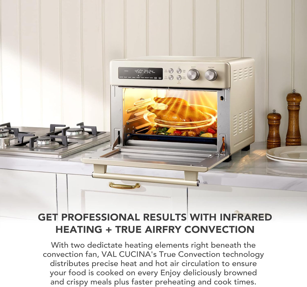 VAL CUCINA freidora de aire de calefacción infrarroja.