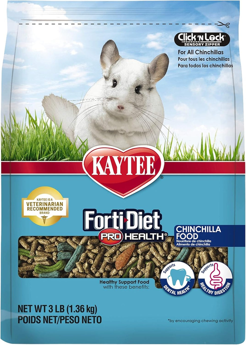 Kaytee Forti-Diet Pro Health Chinchilla Alimento 3lb