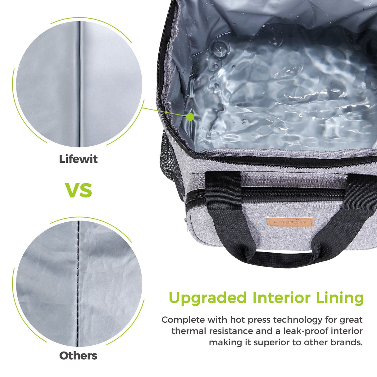 Bolsa de almuerzo con aislamiento Lifewit 24-Large