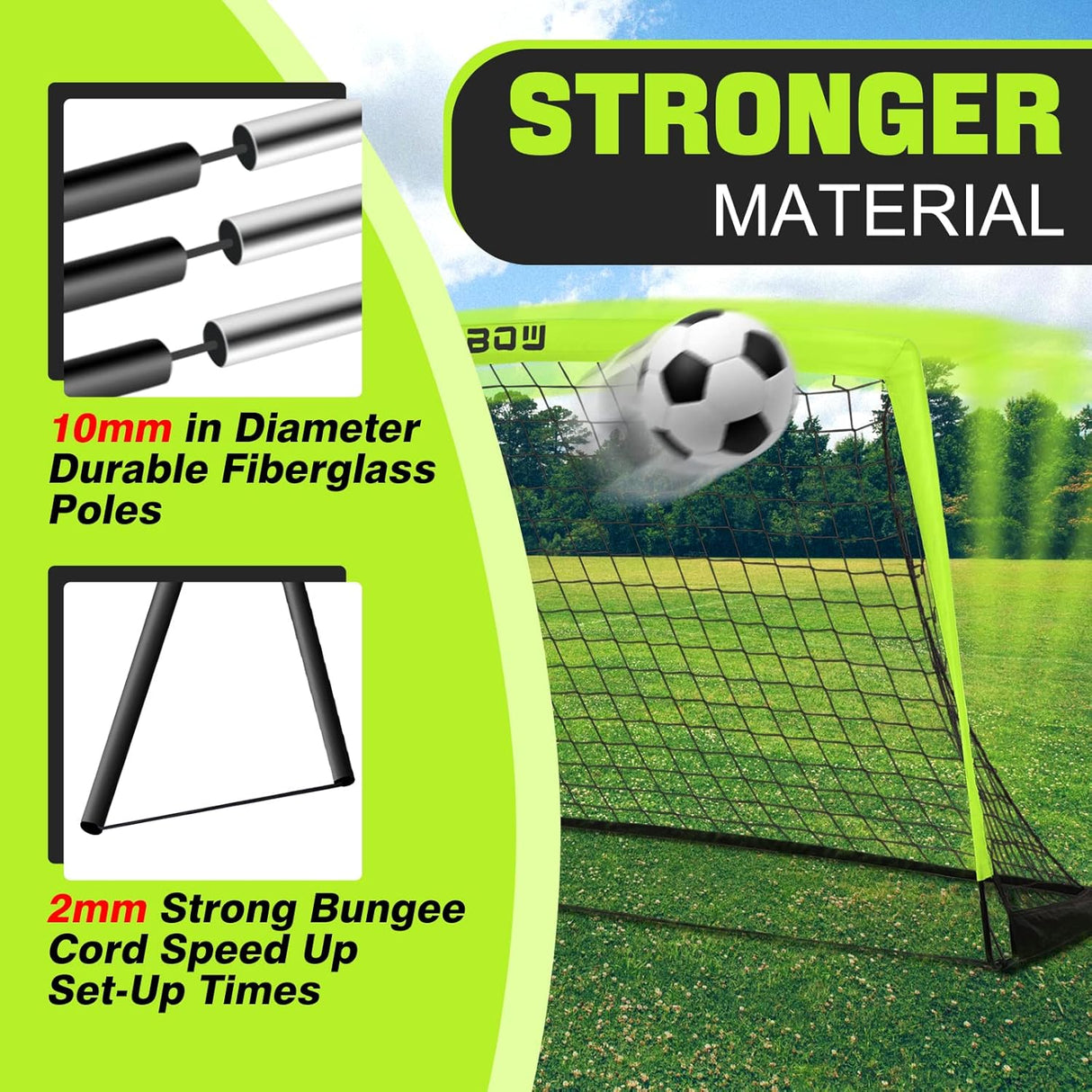 RUNBOW Portería de fútbol portátil con bolsa de transporte
