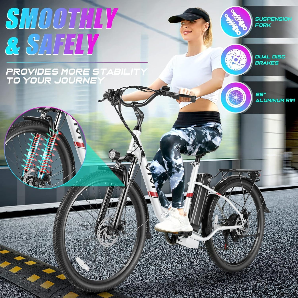 Bicicleta Eléctrica Vivi 750W, Batería Removible, 50 Millas