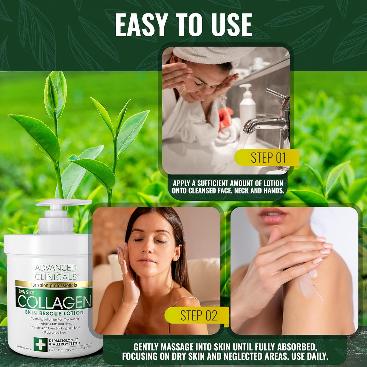 Loción facial de colágeno y ácido hialurónico crema corporal