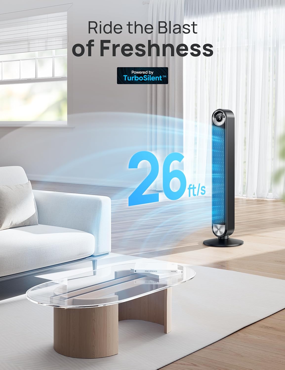 Ventilador Dreo Ultra Silencioso 9 Velocidades Oscilante 26ft/s