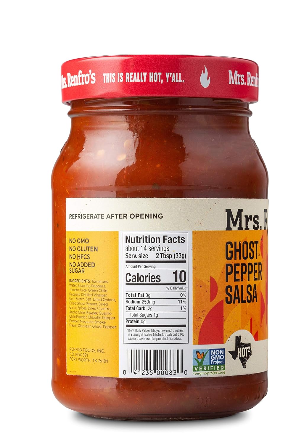 Salsa de Chile Fantasma Mrs. Renfro's, 16 oz (6 Pack)