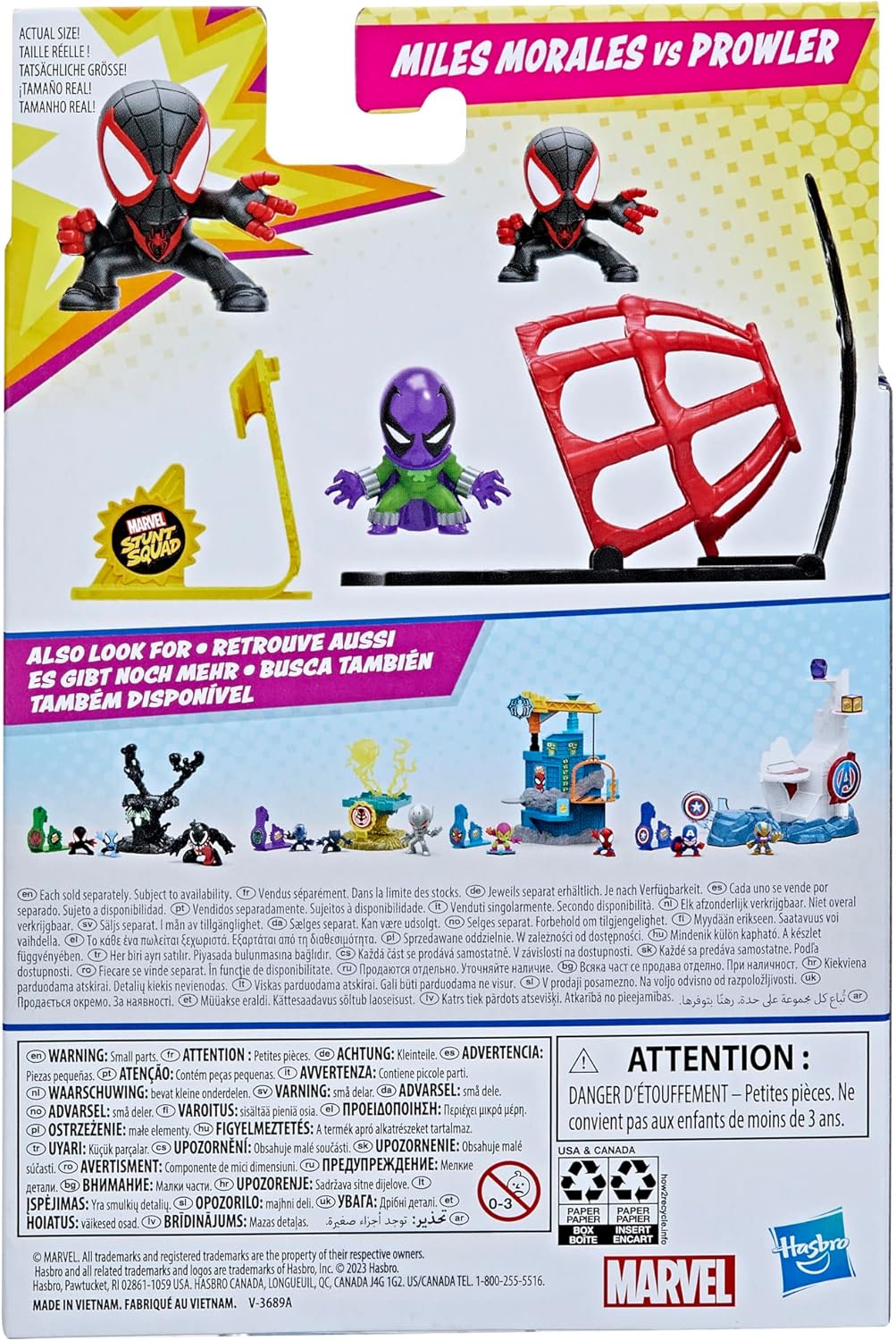 Juego de Figuras Marvel Stunt Squad, Miles Morales y Prowler