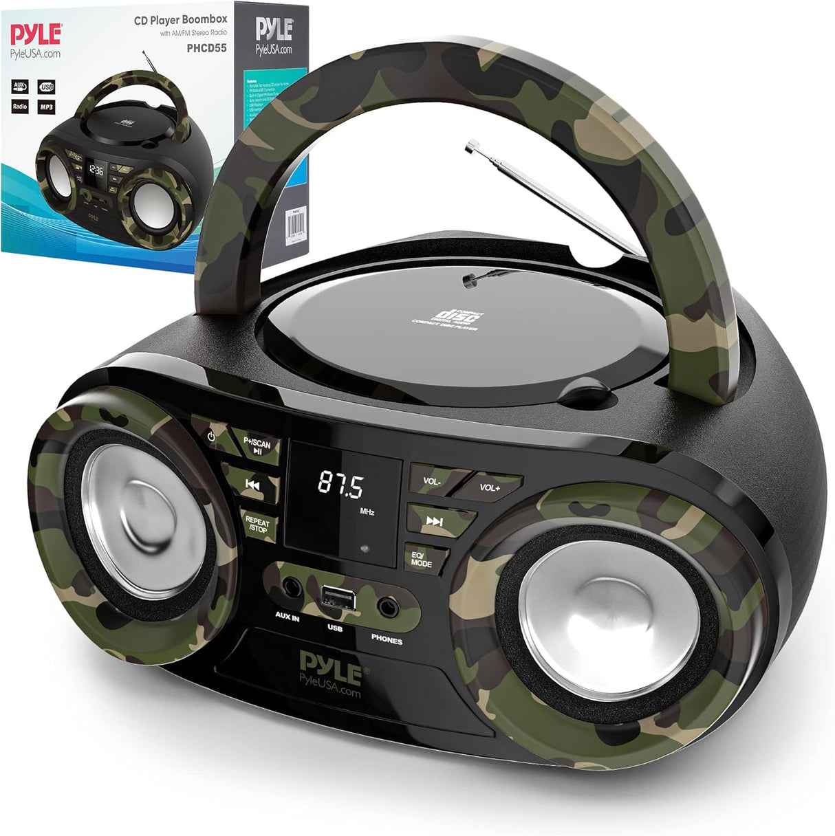 Reproductor de CD portátil Bluetooth PYLE-HOME PHCD59