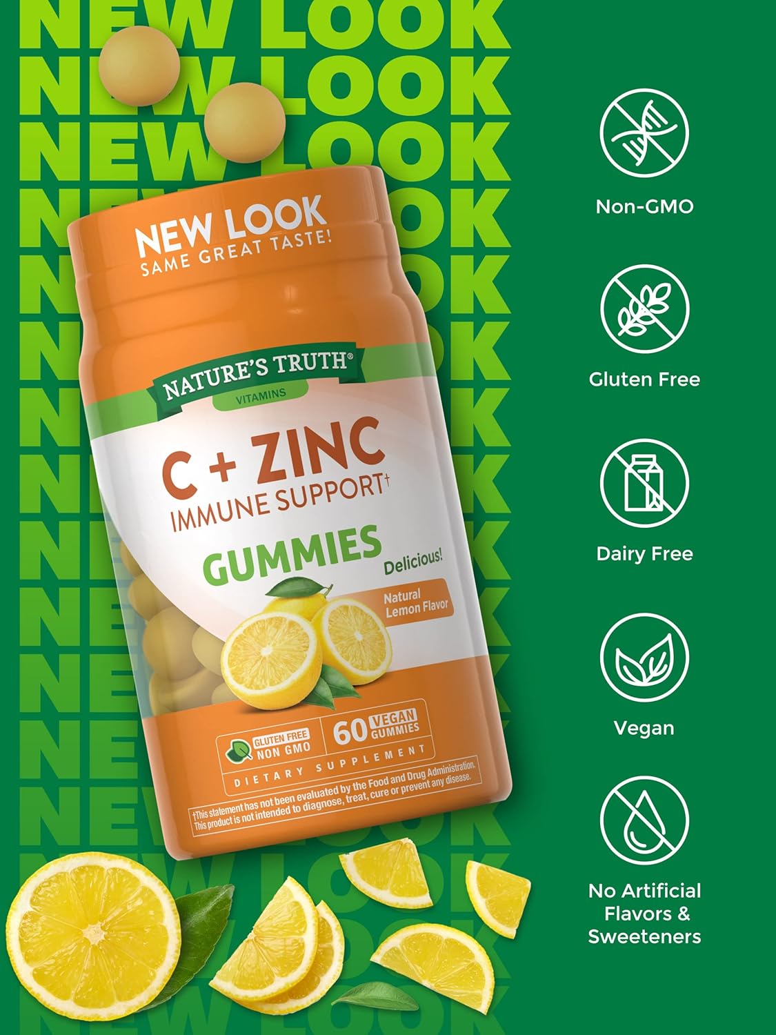 Suplemento Gomitas de vitamina C con zinc 60 unidades