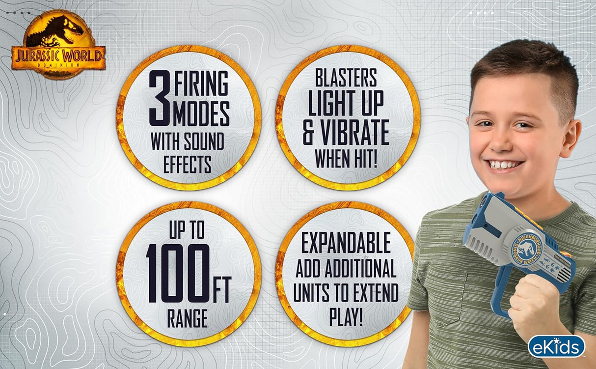 Laser Tag Jurassic World eKids, Juegan 2, Expandible, Niños