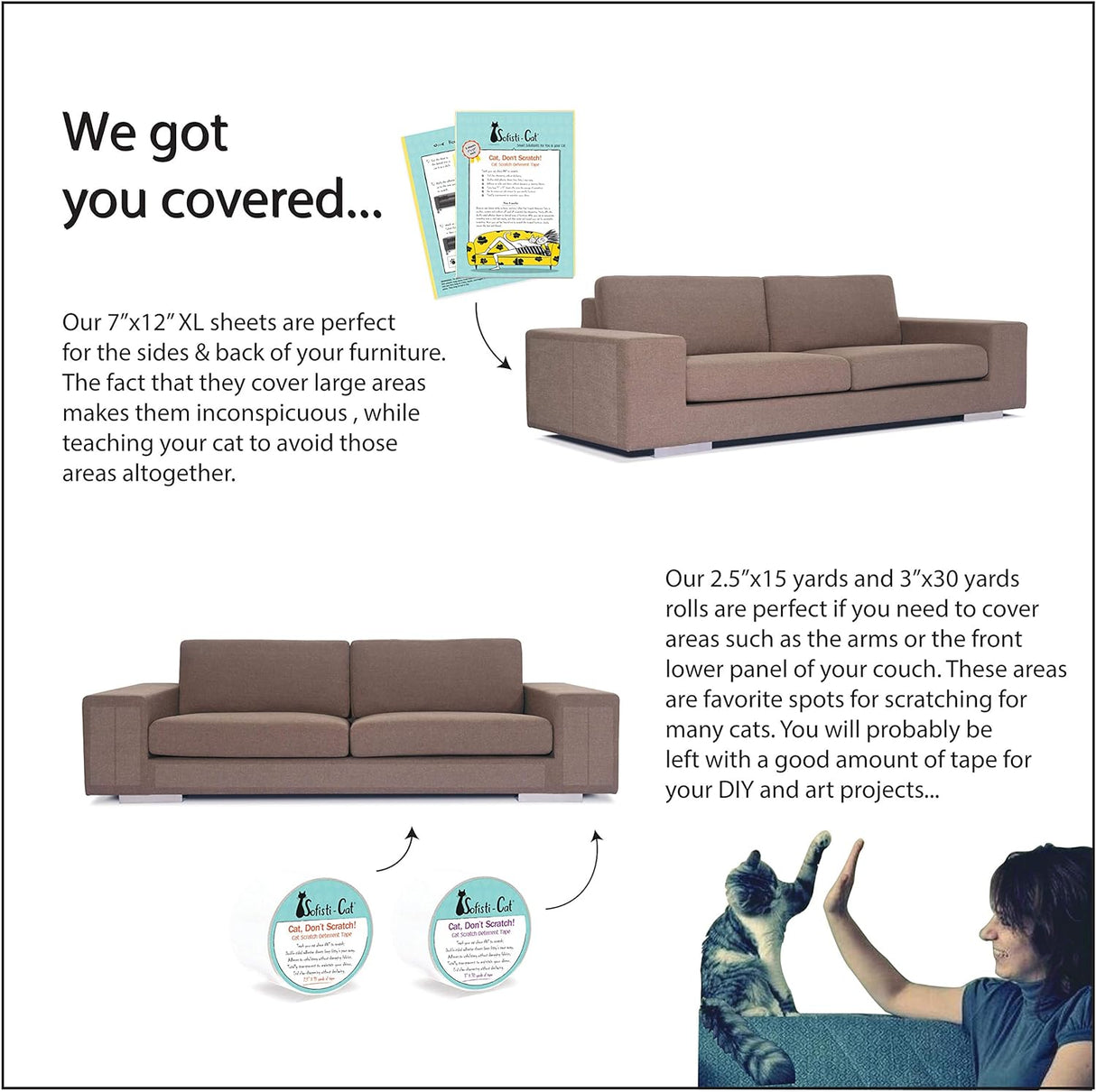 Cinta de entrenamiento de arañazos de gatos para muebles