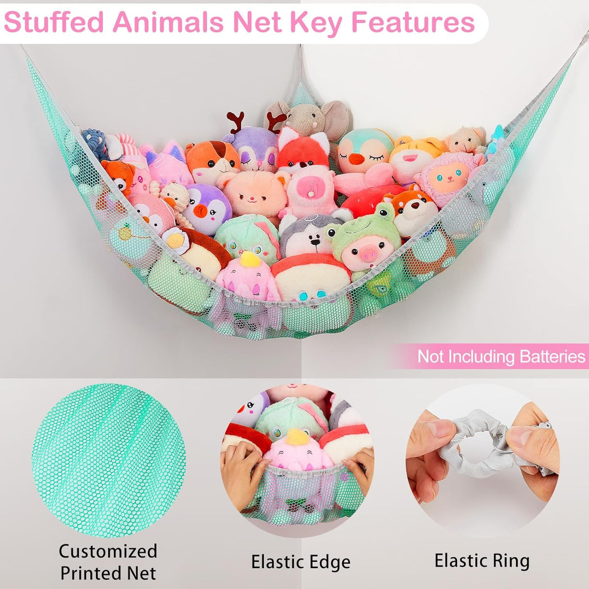 Hamaca para peluches Basumee con luz LED y control remoto